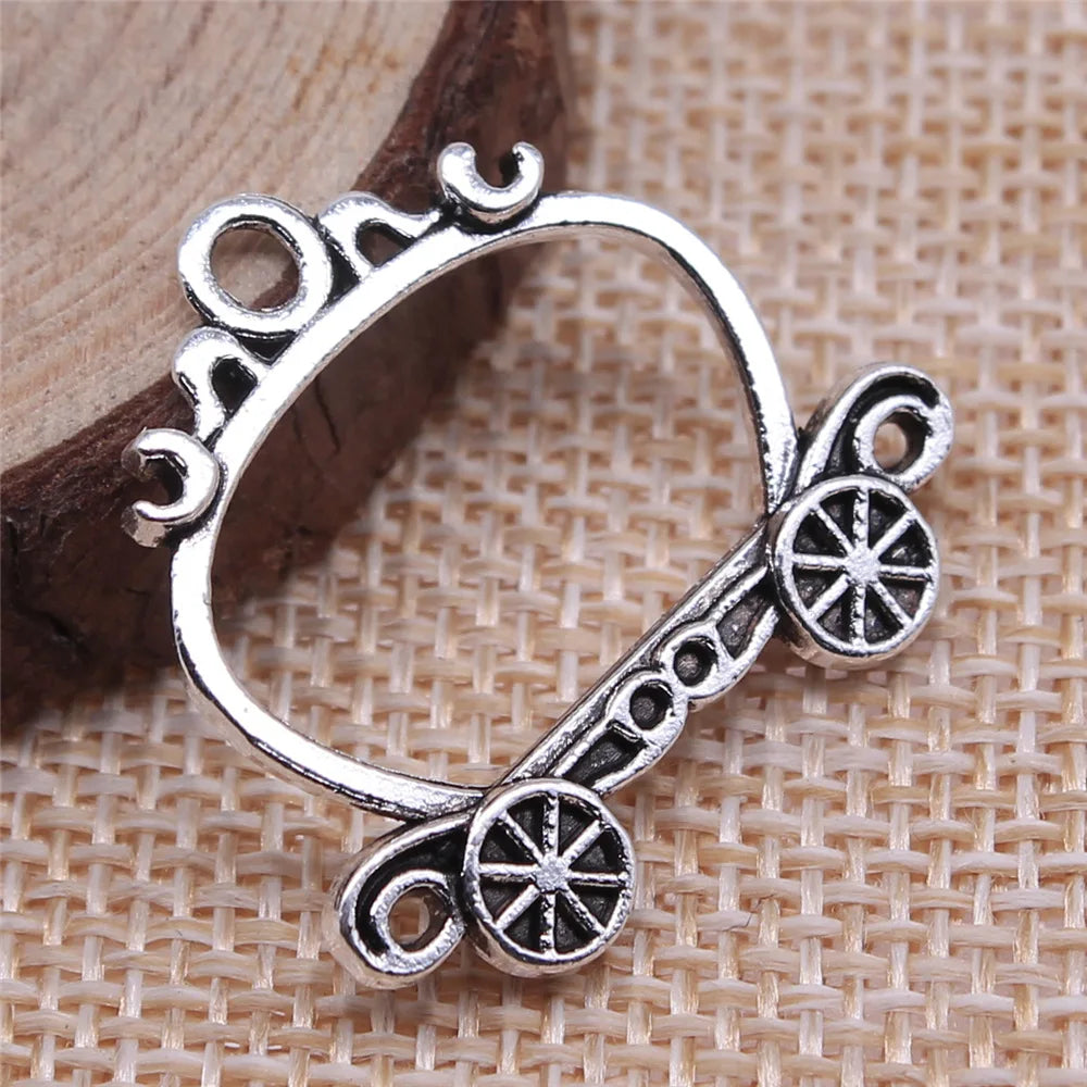 26x28mm 2.7g Antique Silver Zinc Alloy Luggage Cart Charm Pendant for DIY Travel Theme Jewelry