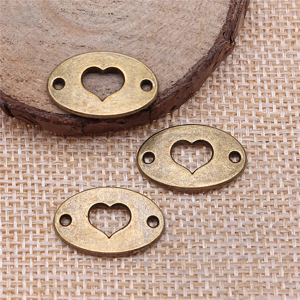 13x20mm 1.6g Multicolor Zinc Alloy Heart Connector Charm for DIY Bracelet Necklace Making