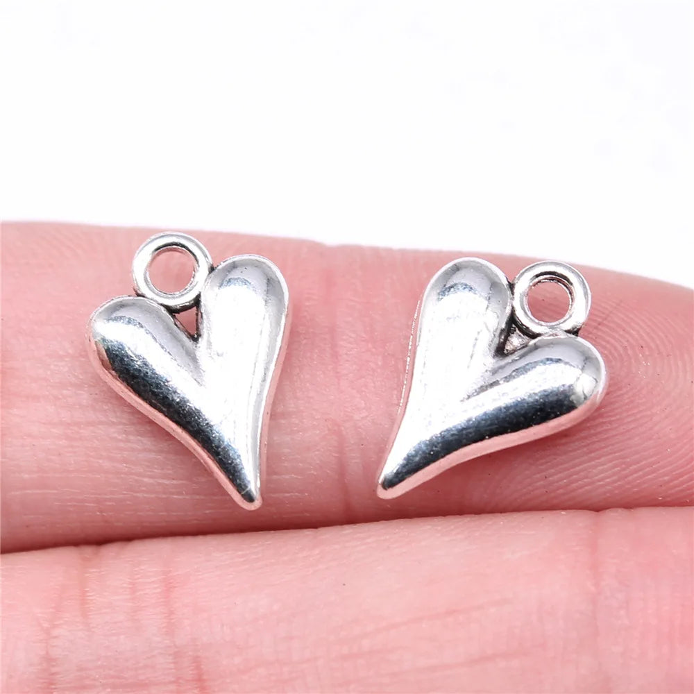 16x11mm 1.7g Multicolor zinc alloy 3D Heart charm pendant for DIY bracelet necklace jewelry making