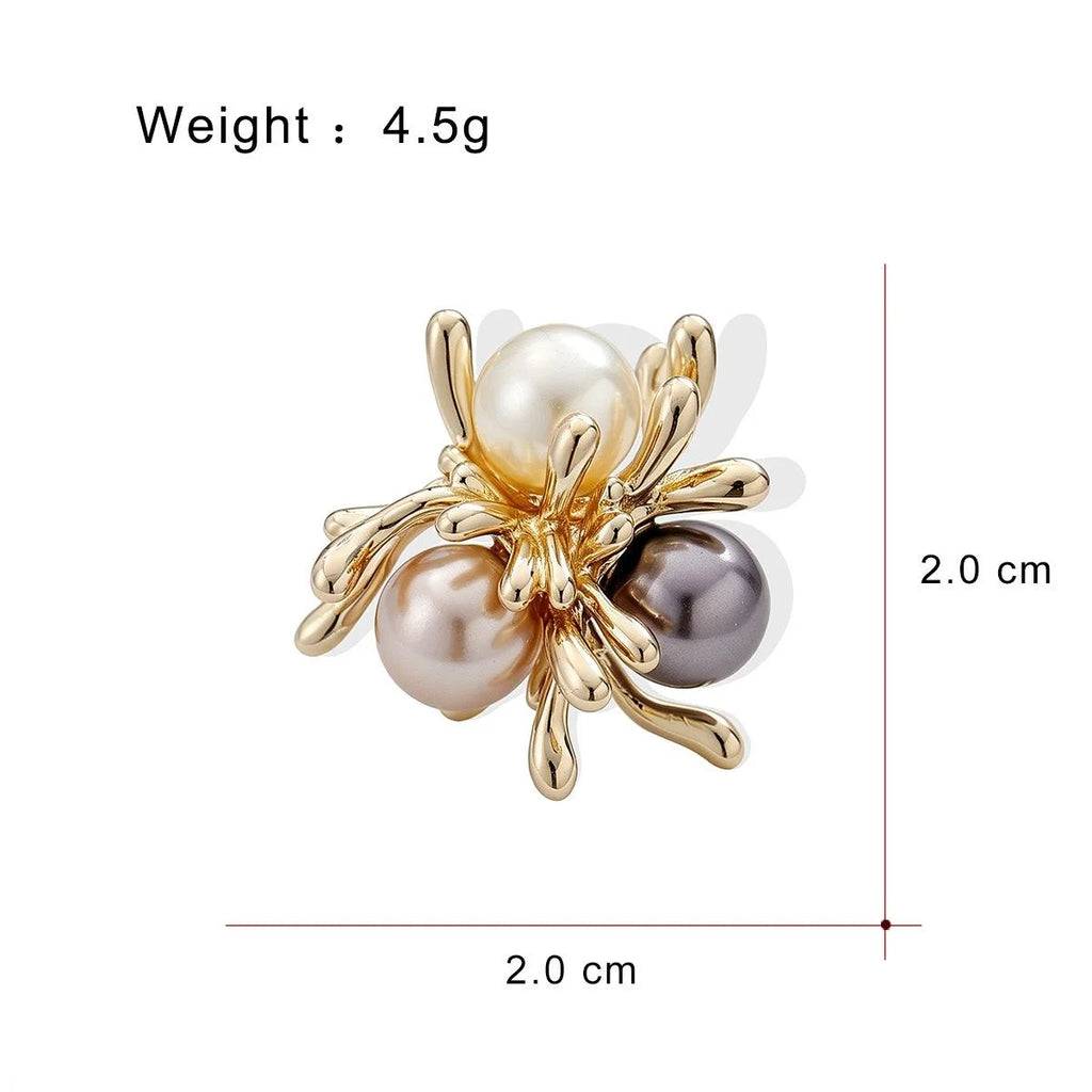 Elegant Rhinestone LOVE Snowflake Pearl Flower Brooch, Light Luxury Lapel Pin Corsage Suit Accessory Gift