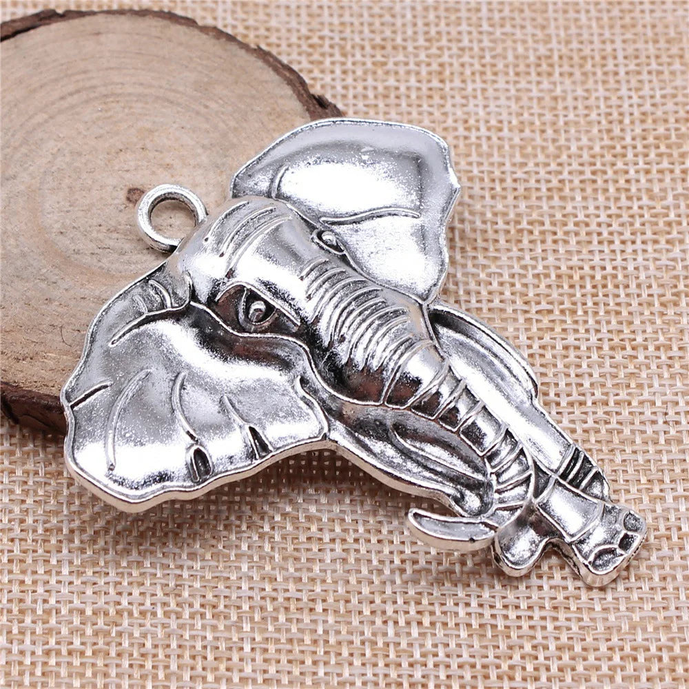 71x63mm 20.7g Multicolor Zinc Alloy Elephant Charm Pendant for DIY Statement Necklace Jewelry Making