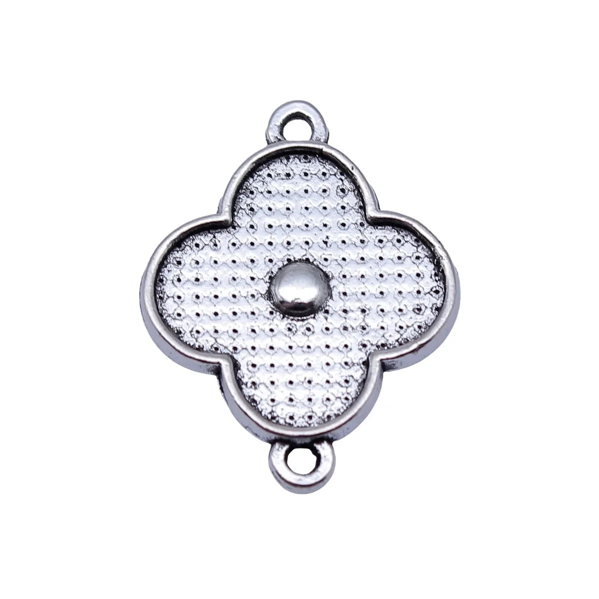 24x18mm 2.5g Antique Silver Zinc Alloy Four Leaf Clover Connector Charm for DIY Bracelet Jewelry
