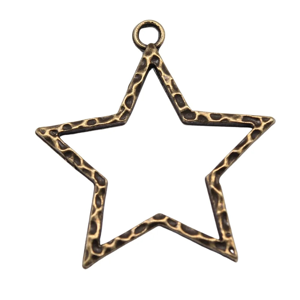 37x35mm 2.8g Multicolor Zinc Alloy Star Charm Pendant for DIY Necklace Bracelet Jewelry Making