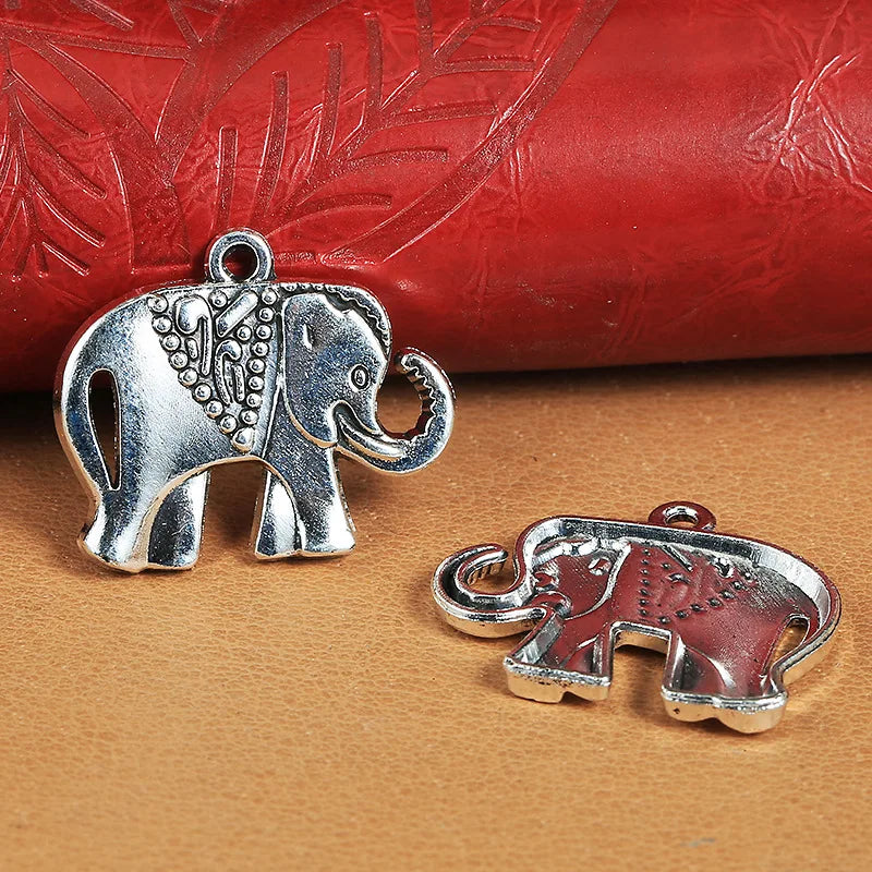 22x25MM Antique Silver Zinc Alloy Elephant Charm Pendant for DIY Necklace Bracelet Jewelry Making