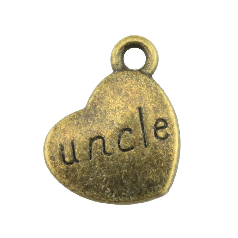 15x18mm 2.8g Multicolor Zinc Alloy Heart Uncle Charm Pendant for DIY Necklace Bracelet Making