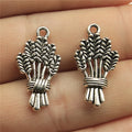 24x13mm 1.7g Antique Silver Zinc Alloy Wheat Ear Charm Pendant for DIY Farm Theme Jewelry Making