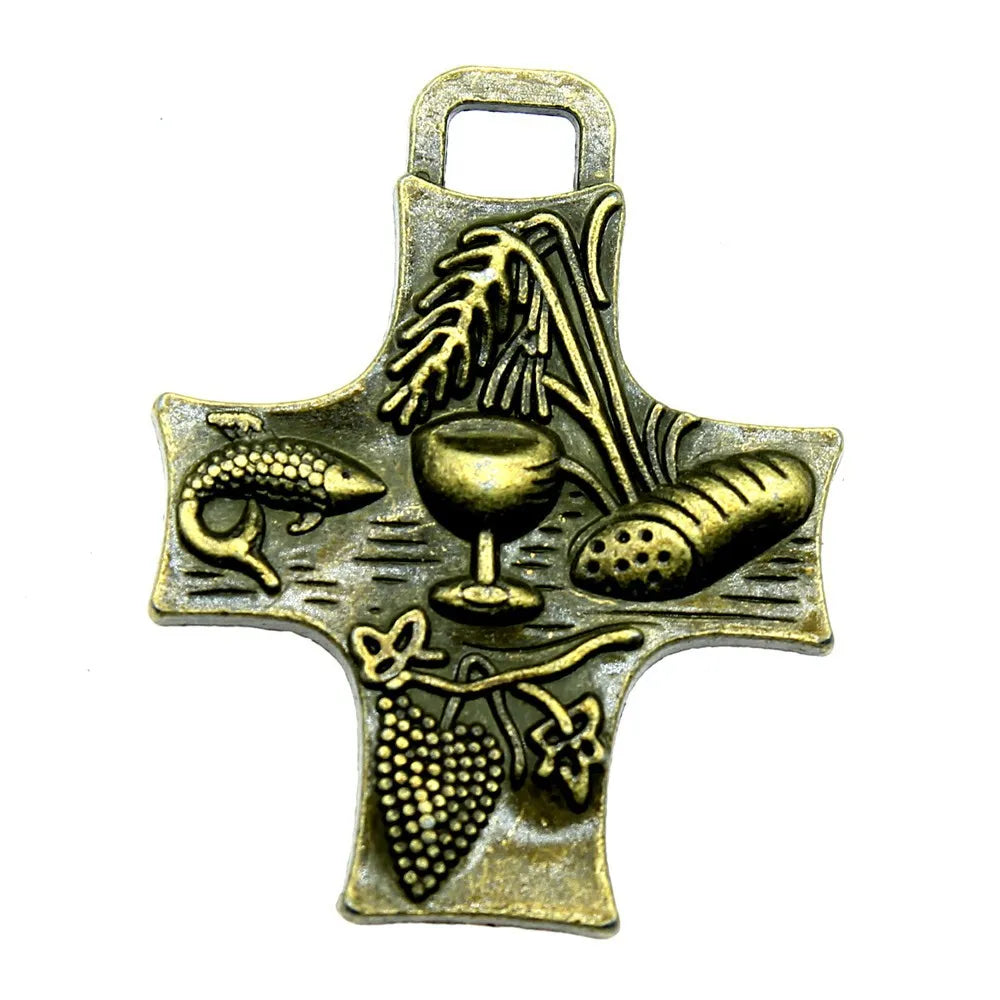34x26mm 5.4g Multicolor Zinc Alloy Food Cross Charm Pendant for DIY Necklace Bracelet Jewelry Making