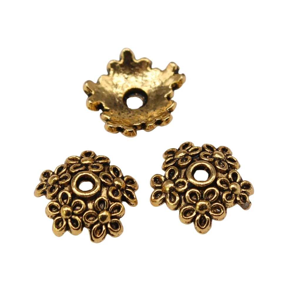 11x11x4mm 0.6g Multicolor Zinc Alloy Flower Bead Caps for DIY Handmade Jewelry Making