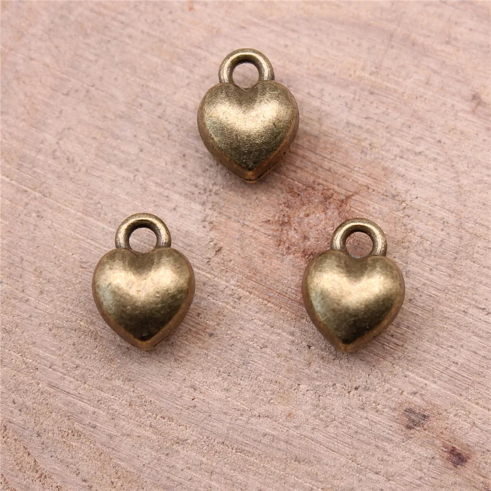 7x9mm 1g Multicolor Zinc Alloy Small Heart Charm Pendant for DIY Bracelet Necklace Jewelry