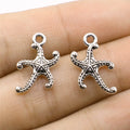 12x19mm 0.8g Antique Silver Zinc Alloy Starfish Charm Pendant for DIY Ocean Theme Jewelry Making