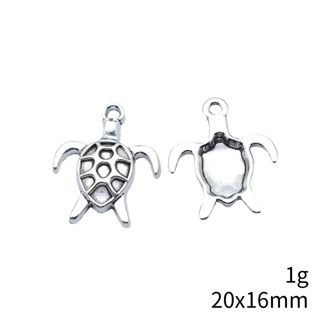 20x16mm 1g Antique Silver Zinc Alloy Sea Turtle Charm Pendant for DIY Bracelet Necklace Jewelry