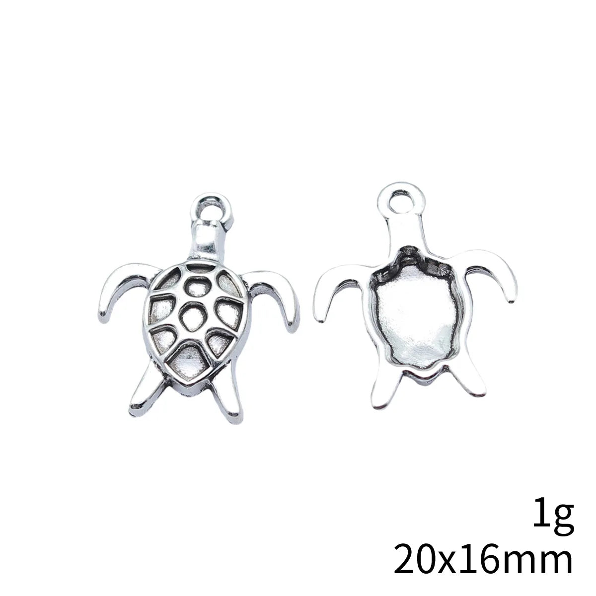 20x16mm 1g Antique Silver Zinc Alloy Sea Turtle Charm Pendant for DIY Bracelet Necklace Jewelry