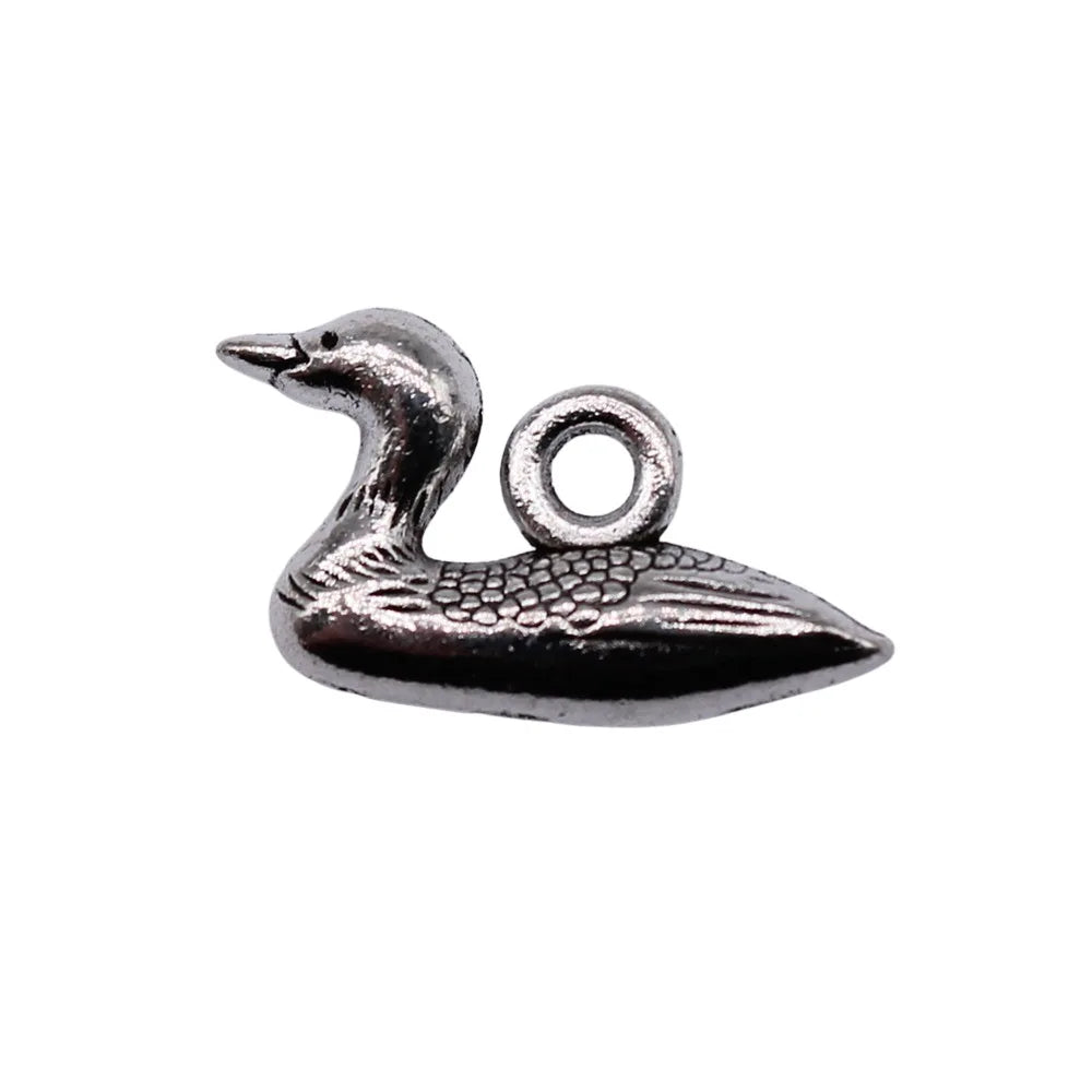 18x10mm 1.42g Antique Silver Zinc Alloy Goose Charm Pendant for DIY Necklace Bracelet Jewelry Making