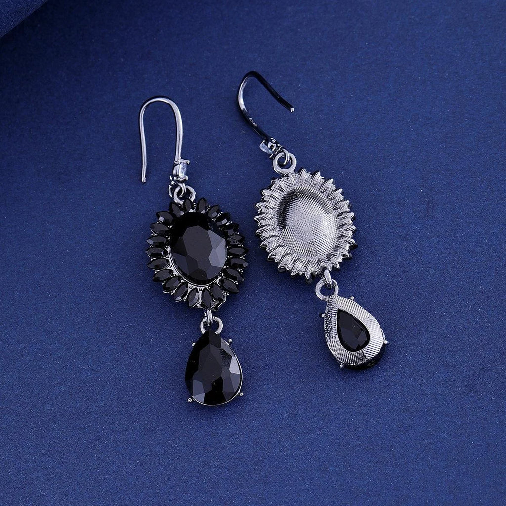 Luxury Vintage Alloy Crystal Teardrop Hollow Sunburst Dangle Earrings For Wedding Party Banquet Gift