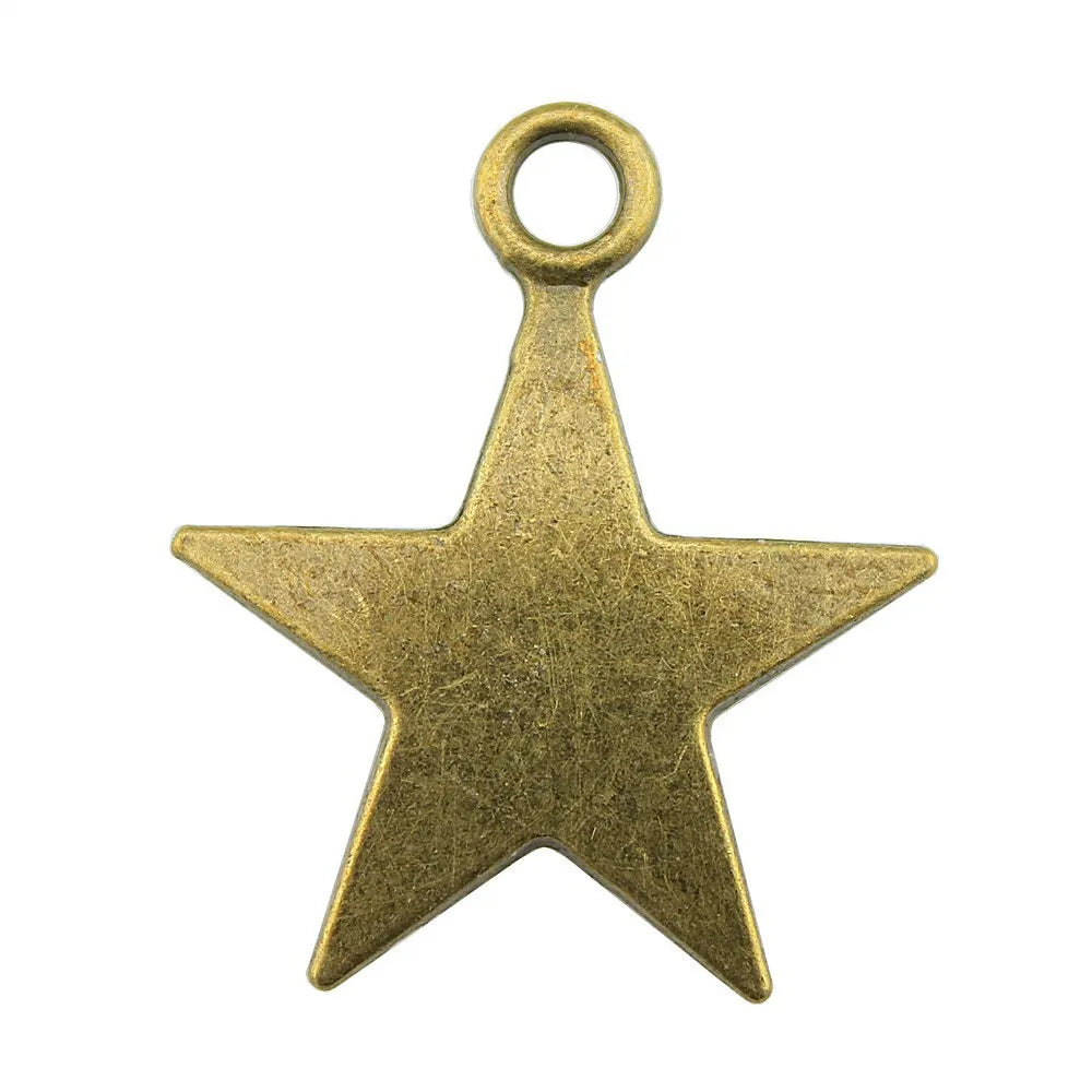 35x29mm 6.8g Multicolor Zinc Alloy Five Point Star Charm Pendant for DIY Jewelry Accessories