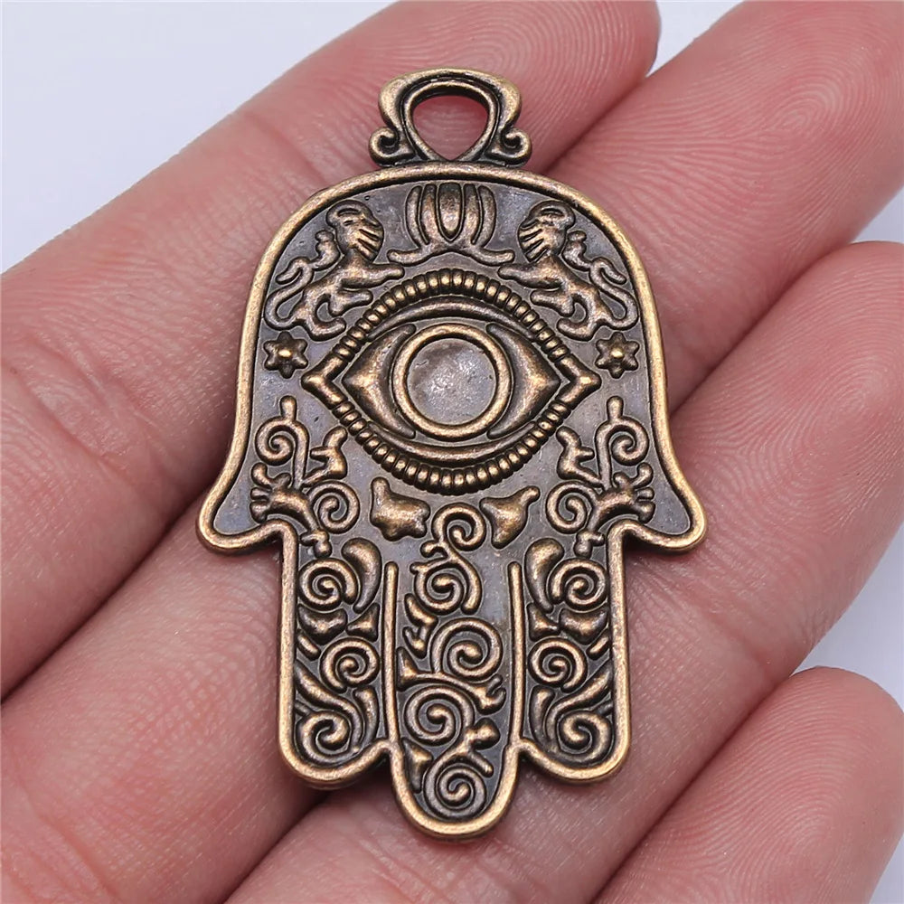 48x30mm 8.8g Multicolor Zinc Alloy Large Hand Charm Pendant for DIY Necklace Bracelet Making