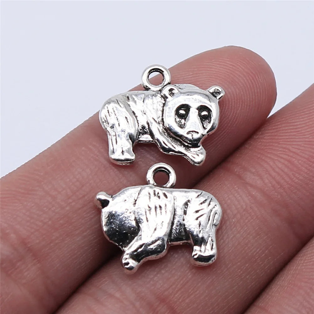 13x17mm 1.8g Multicolor Zinc Alloy Panda Bear Cat Charm Pendant for DIY Bracelet Necklace Jewelry Making