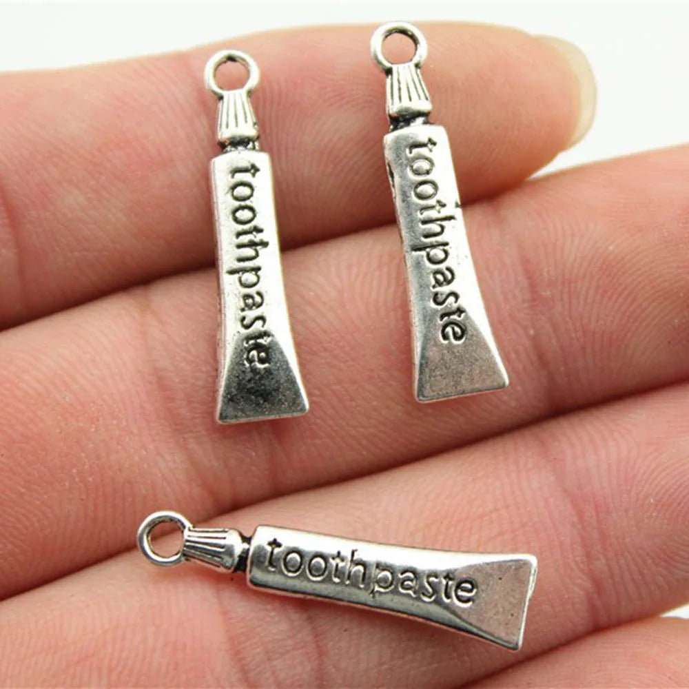 28x6mm 1.3g Multicolor Zinc Alloy Toothpaste Charm Pendant for DIY Bracelet Necklace Jewelry Making