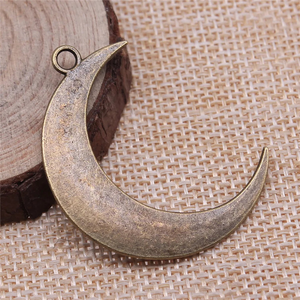 32x43mm 4.4g Multicolor Zinc Alloy Moon Charm Pendant for DIY Necklace Bracelet Jewelry Making