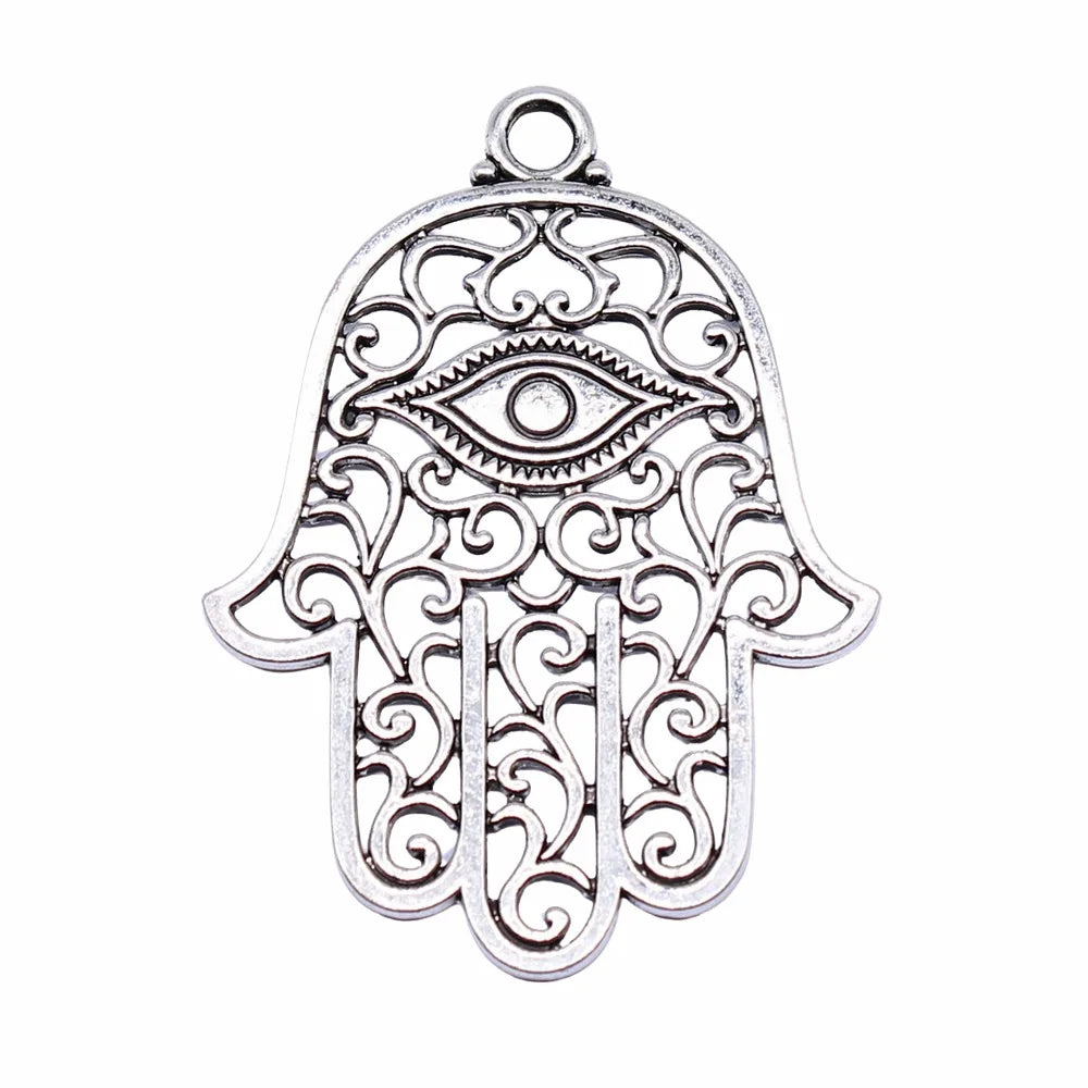 59x43mm 9.5g Multicolor Zinc Alloy Eye Hand Charm Pendant for DIY Necklace Bracelet Jewelry Making