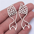 50x18mm 2.4g Multicolor Zinc Alloy Mermaid Tail Frame Charm Pendant for DIY Bracelet Necklace Making