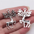 30x42mm 5.7g Antique Silver Zinc Alloy Christmas Reindeer Charm Pendant for DIY Bracelet Necklace