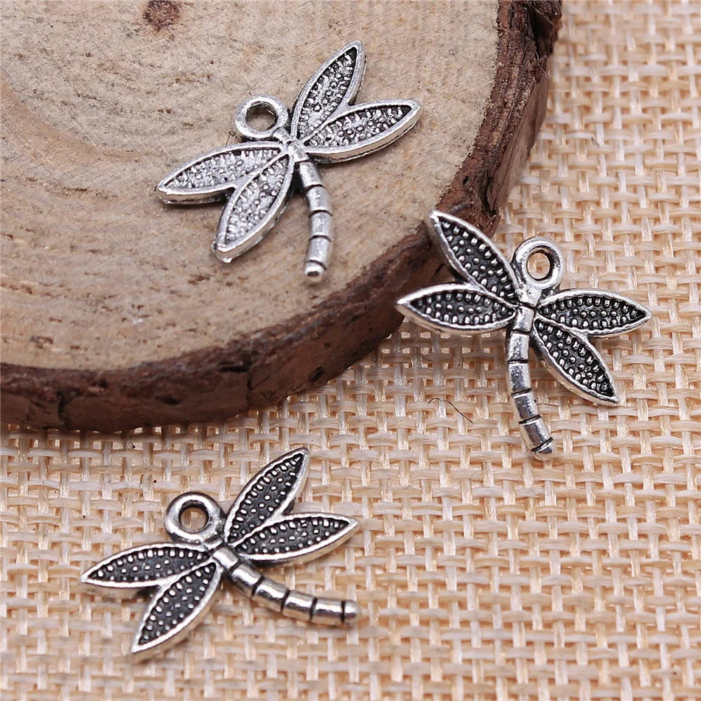 18x14mm 0.9g Multicolor Zinc Alloy Dragonfly Charm Pendant for DIY Earring Bracelet Jewelry Making