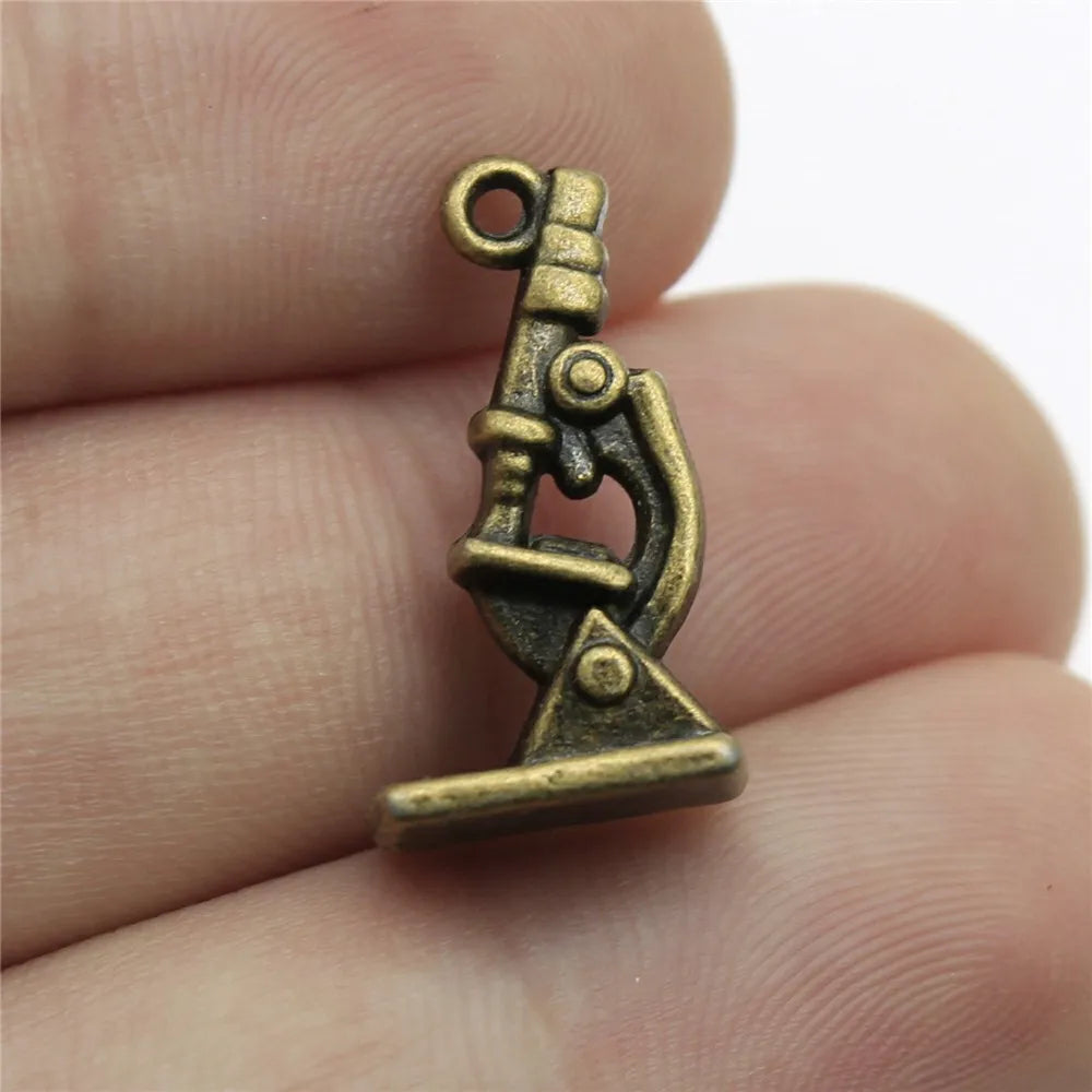 21x11mm 2.5g Multicolor Zinc Alloy Microscope Charm Pendant for DIY Bracelet Necklace Jewelry Making