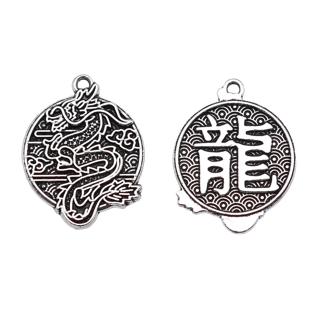 22x17mm 2.2g Multicolor Zinc Alloy Chinese Dragon Charm Pendant for DIY Necklace Bracelet Jewelry Making
