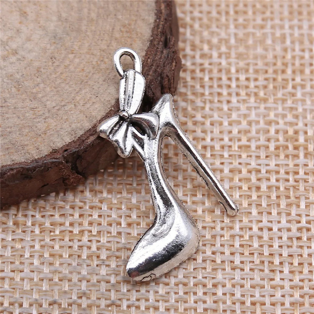 31x21mm 1.6g Multicolor Zinc Alloy High Heel Shoe Charm Pendant for DIY Fashion Jewelry Making