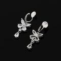 Luxury Zircon Butterfly Spiral Stud & Clip On No Piercing Drop Earrings
