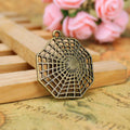 28MM Antique Silver Zinc Alloy Spider Web Charm Pendant for DIY Necklace Bracelet Jewelry Making