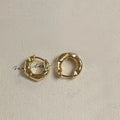 Minimalist 18K Gold Plated Copper Geometric Round Hoop Drop Earrings For Women