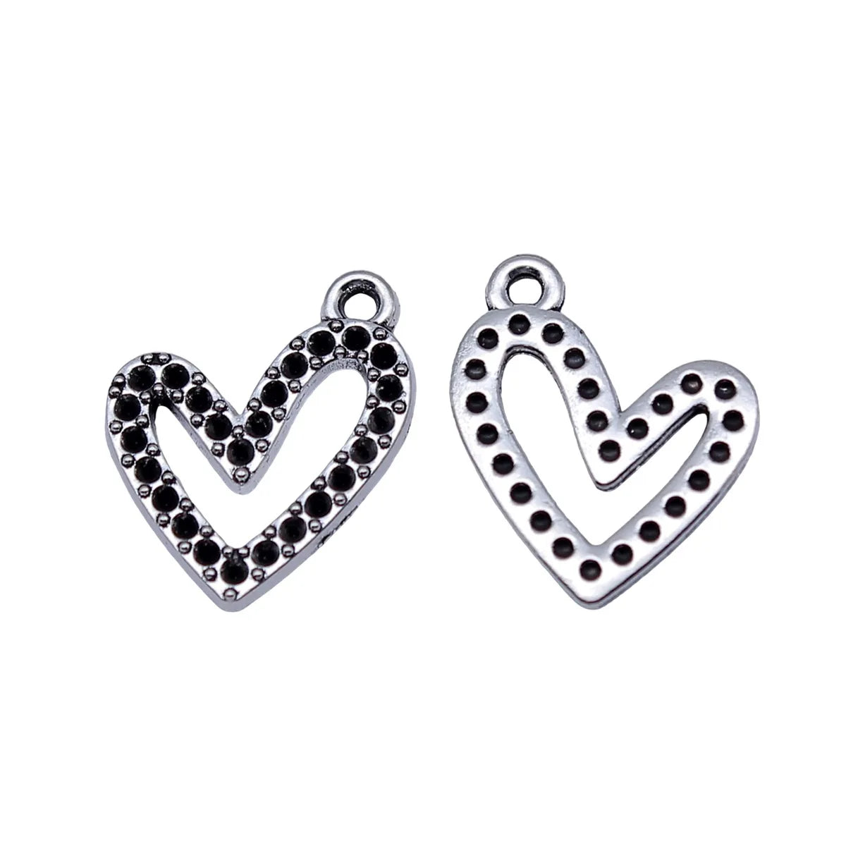 17x15mm 0.85g Antique Silver Zinc Alloy Heart Charm Pendant for DIY Necklace Bracelet Jewelry Making
