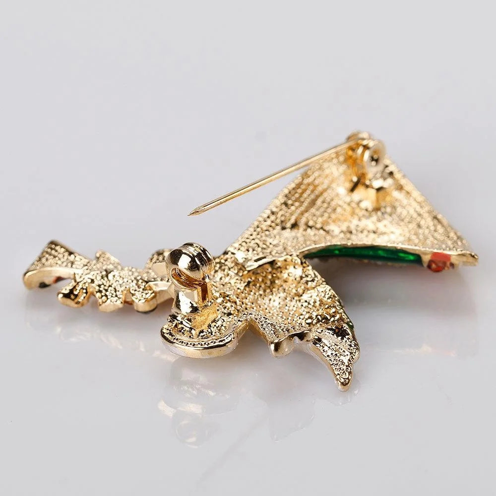 Luxury Christmas Angel Blowing Trumpet Alloy Enamel Rhinestone Brooch, Elegant Lapel Pin Corsage Gift