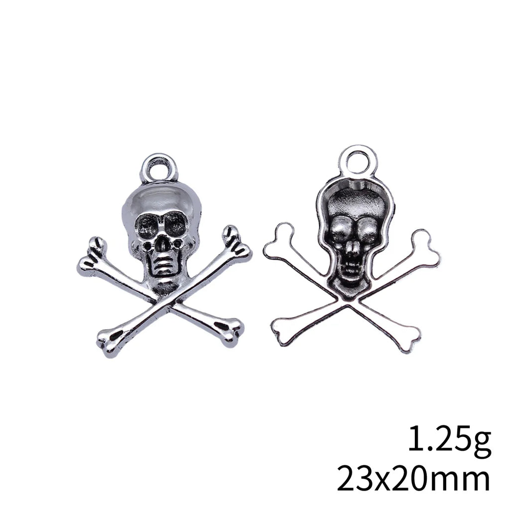 23x20mm 1.25g Antique Silver Zinc Alloy Skull Charm Pendant for DIY Bracelet Necklace Jewelry Making
