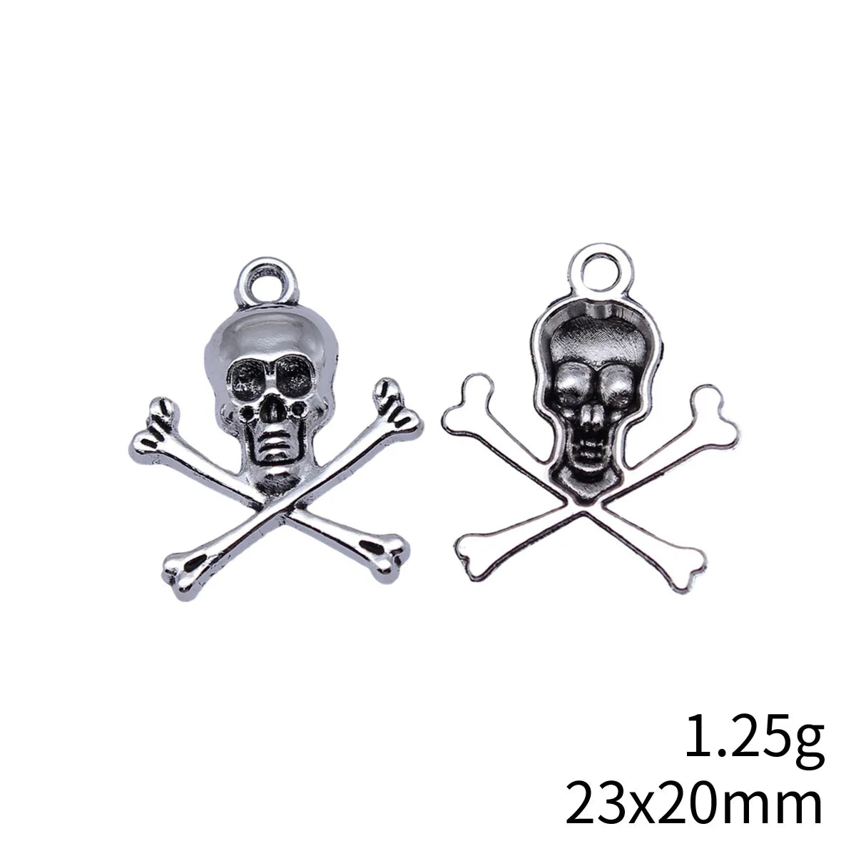 23x20mm 1.25g Antique Silver Zinc Alloy Skull Charm Pendant for DIY Bracelet Necklace Jewelry Making