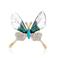 Elegant Butterfly Brooch With Transparent Acrylic Wings And Rhinestone Body, Luxury Lapel Pin Gift