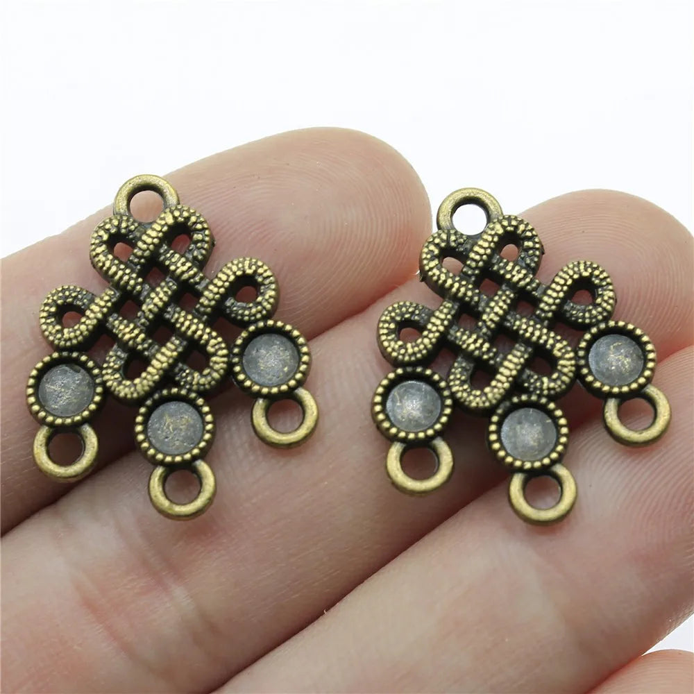 26x21mm 2.6g Multicolor Zinc Alloy Hollow Earring Connector Charms for DIY Earrings