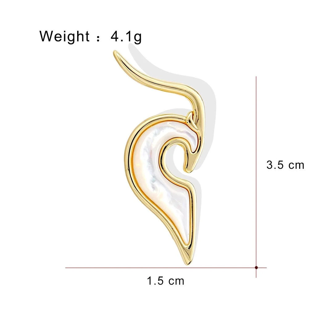 Elegant Zodiac Goat Brooch With Mother Of Pearl Inlay, Gold Tone Alloy Lapel Pin Corsage Gift