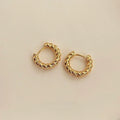 18K Gold Plated Copper Round Stud Earrings Minimalist Geometric Luxury Tarnish Resistant