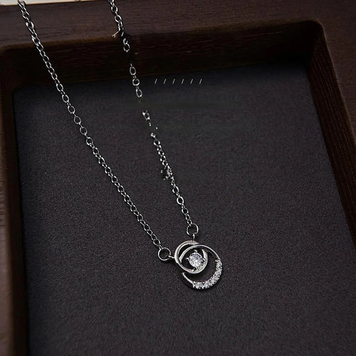 Copper Zircon Micro Pave Geometric Line Clavicle Necklace For Women Minimalist Trendy Jewelry