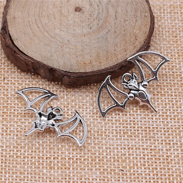 33x23mm 2g Multicolor Zinc Alloy Bat Charm Pendant for Halloween Bracelet Necklace DIY Making