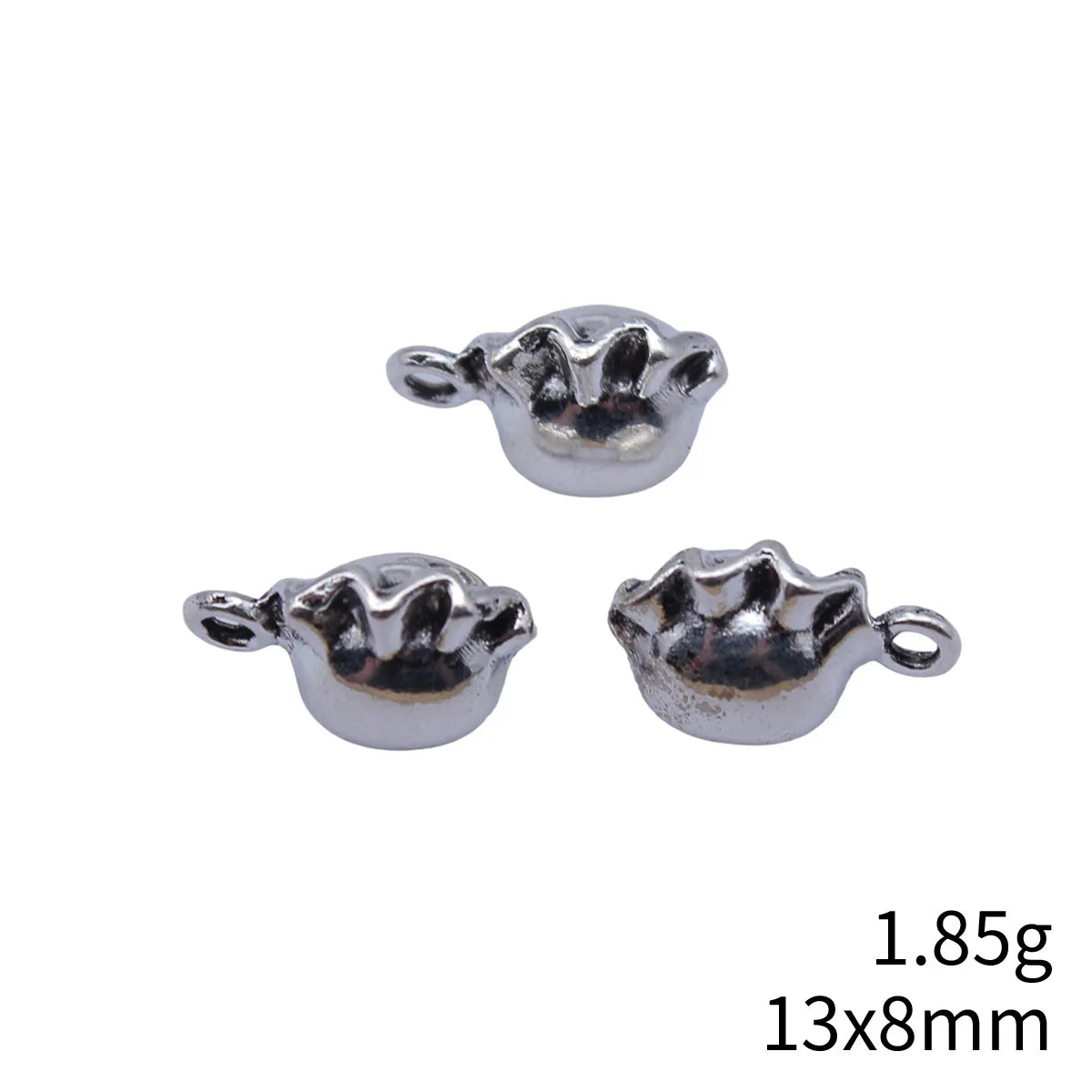 13x8mm 1.85g Antique Silver Zinc Alloy 3D Dumpling Charm Pendant for DIY Necklace Bracelet Making