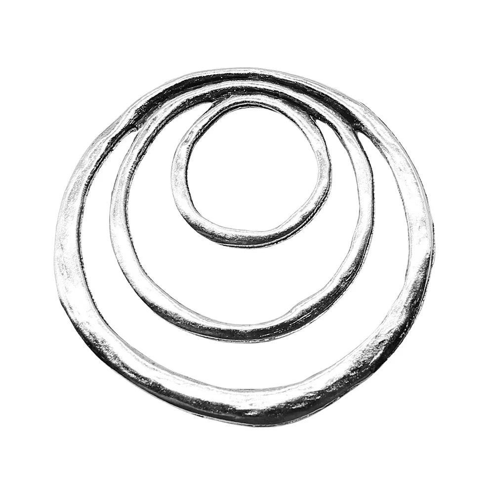 49x51mm 9.3g Multicolor zinc alloy Three Layer Round Ring charm pendant for DIY statement earrings