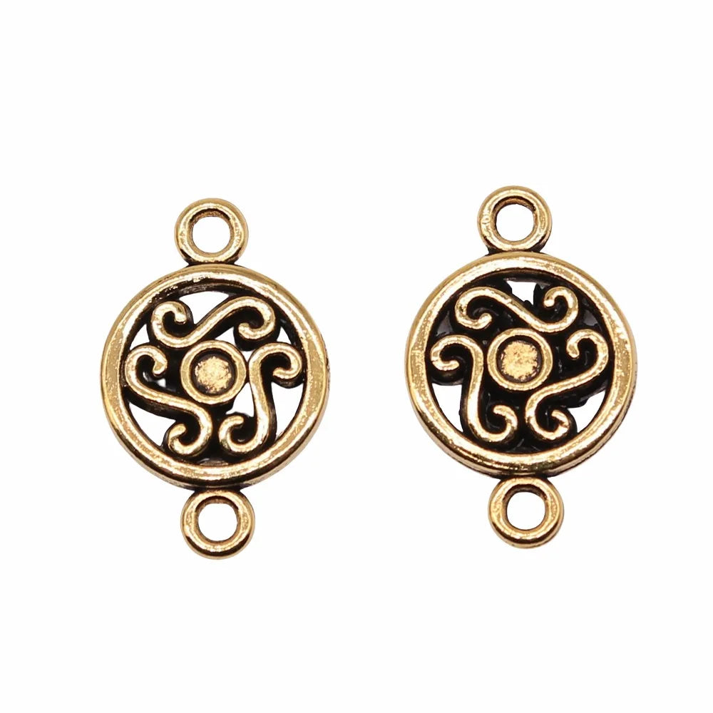 19x12mm 1.3g Multicolor Zinc Alloy Round Connector Charm for DIY Bracelet Necklace Jewelry Making