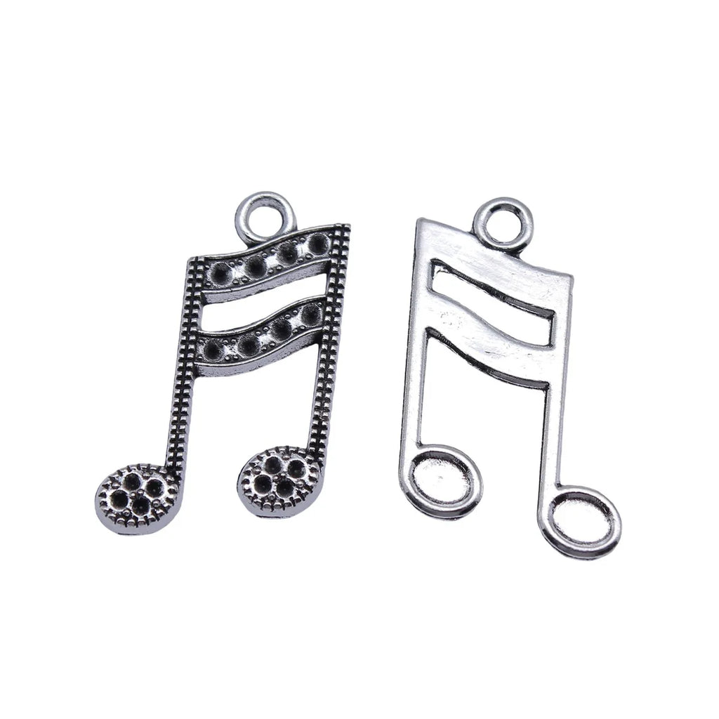 26x16mm 2.1g Antique Silver Zinc Alloy Music Note Charm Pendant for DIY Necklace Bracelet Making