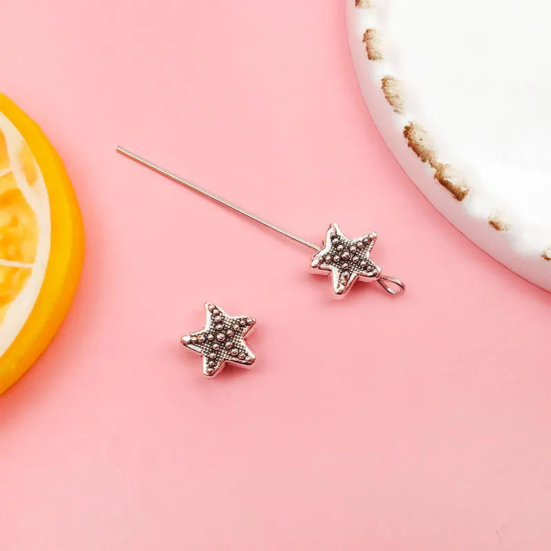 Zinc Alloy Starfish Goldfish Shell Turtle Animal Spacer Beads for DIY Bracelet Making