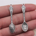 10x49mm 1.8g Antique Silver Zinc Alloy Spoon Charm Pendant for DIY Bracelet Necklace Jewelry Making