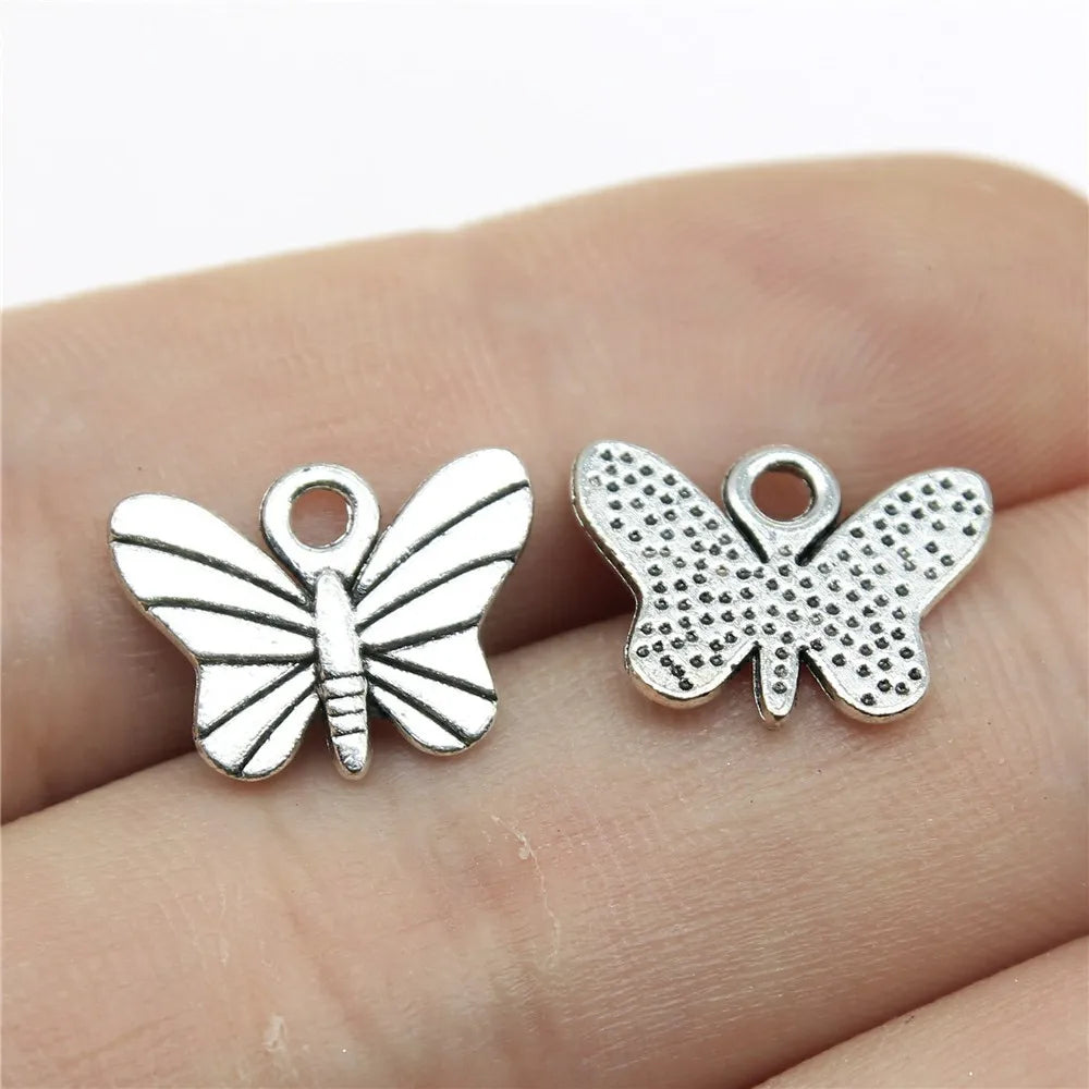 11x7mm 0.8g Multicolor Zinc Alloy Butterfly Charm Pendant for DIY Necklace Bracelet Jewelry Making